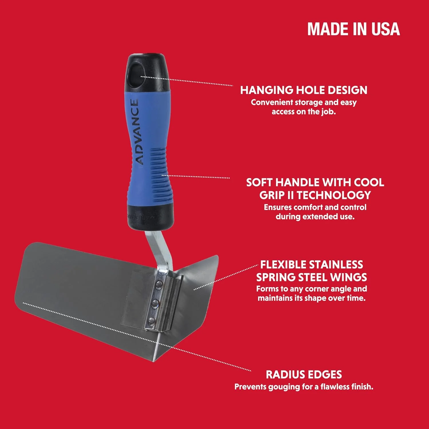 Advance Tools Flexible Corner Trowel (Eagle Wing) - Image 3