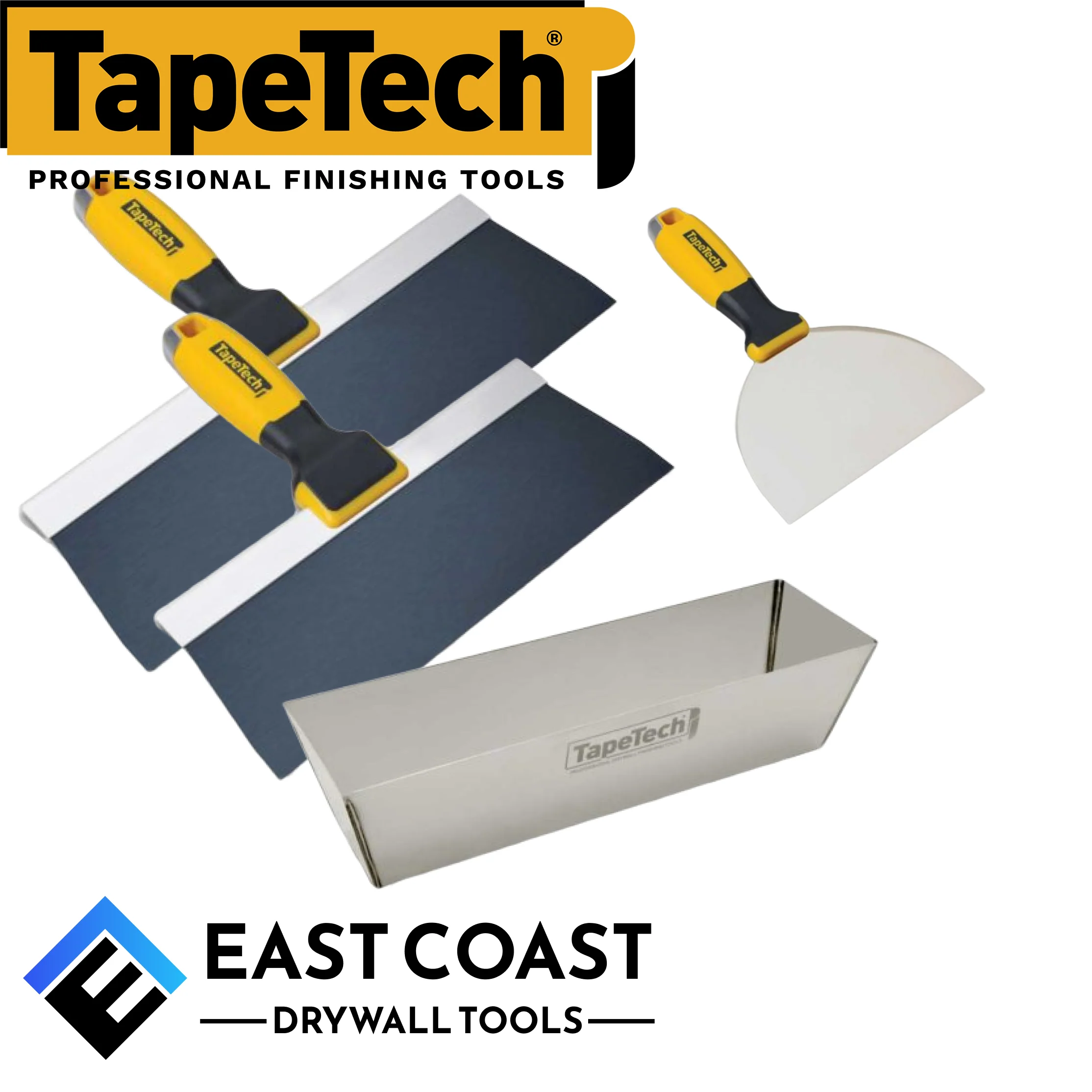 Blue Steel Taping Knives set with Mud Pan Tapetech - Image 6