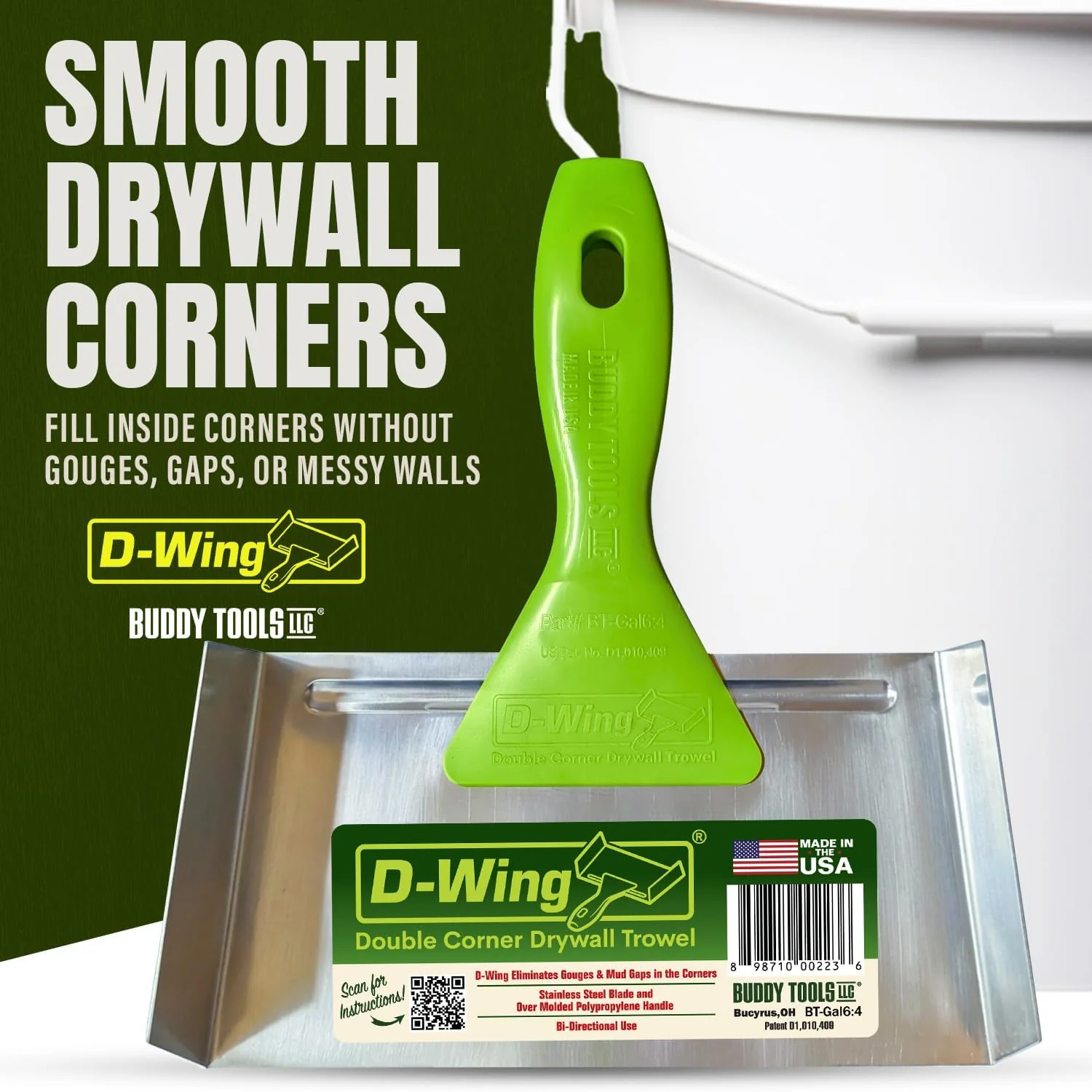 Buddy Tools D-Wing Corner Trowel – 7.5” - Image 2