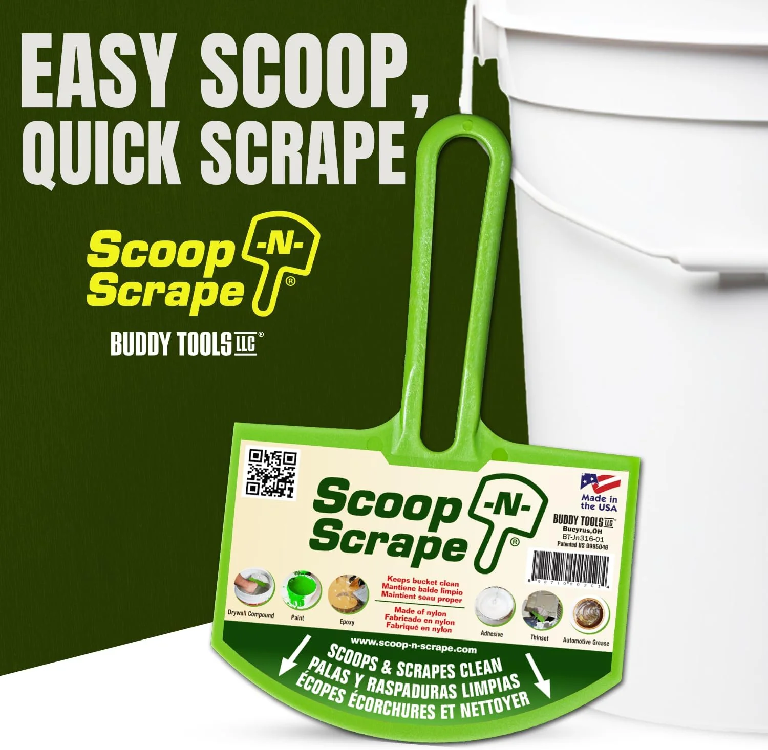 Buddy Tools Scoop-N-Scrape Drywall Bucket Scoop - Image 2
