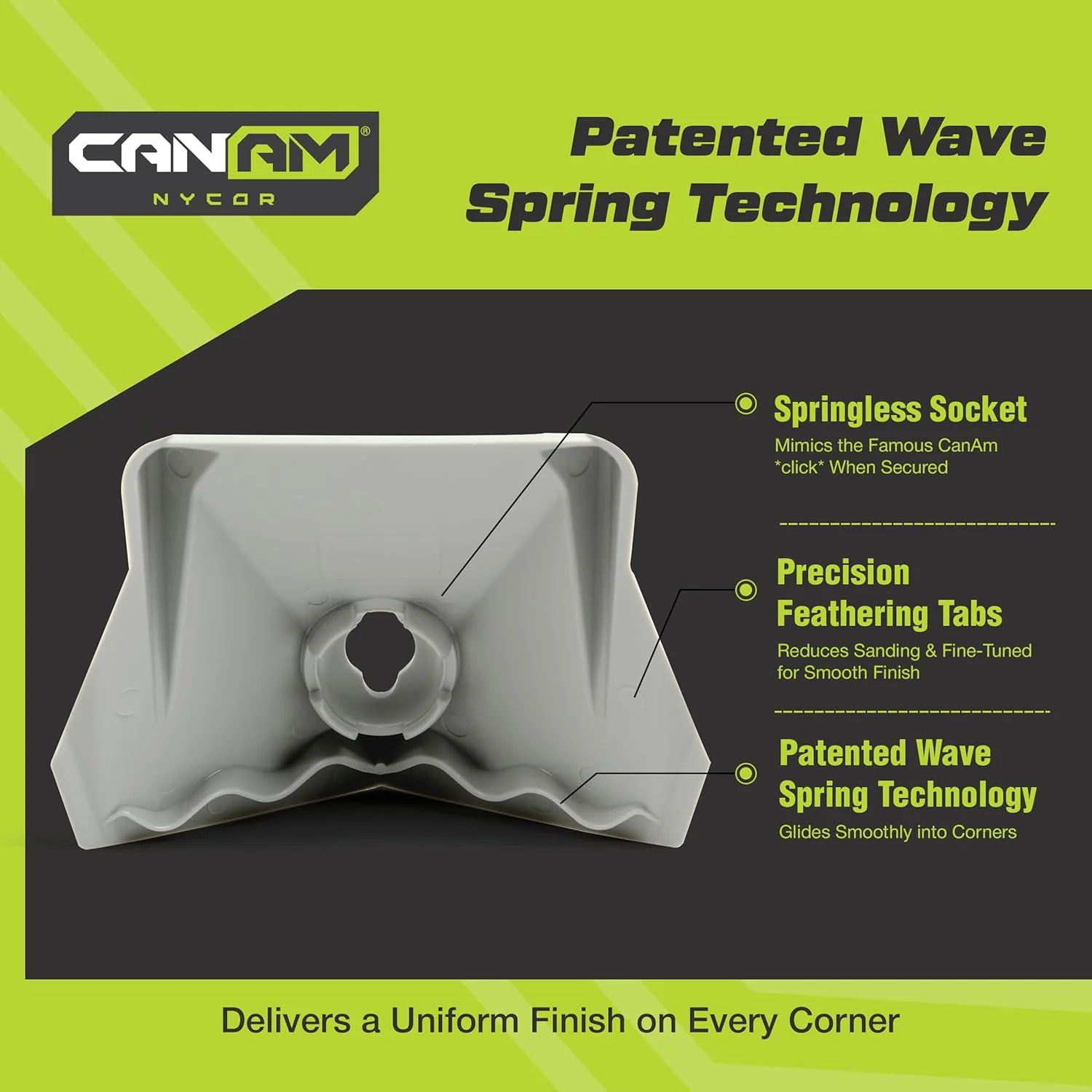 CanAm Tools NyCor Drywall Corner 3" Finisher / Flusher - Image 3