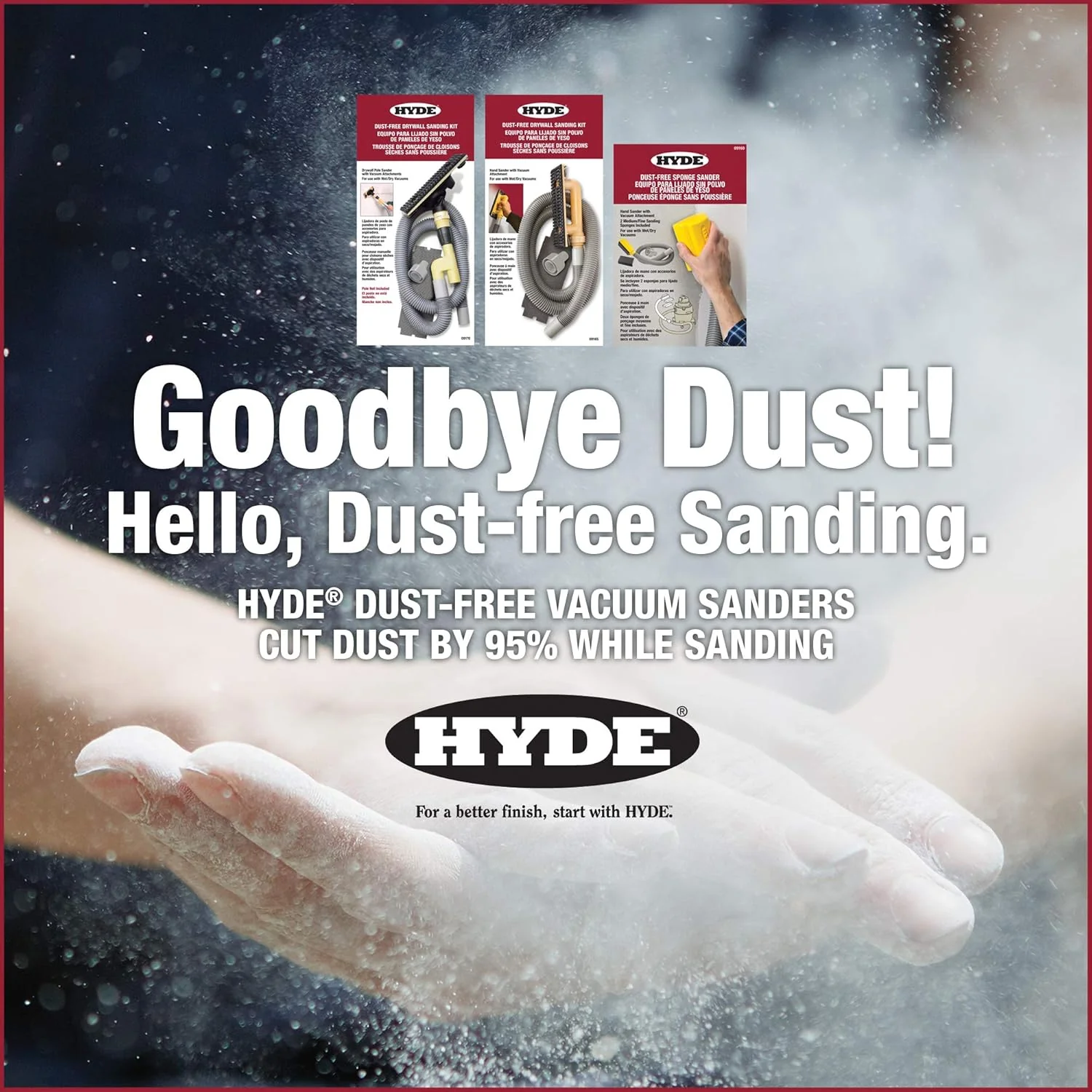 Hyde Tools 09175 Drywall Vacuum Sander, With Pole - Image 4