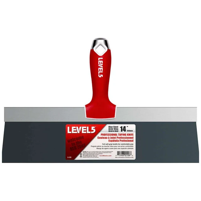 Level 5 Blue Steel Taping Knife with Soft Grip Handle - Image 2