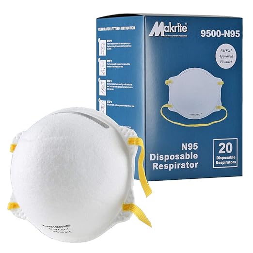 Makrite Respirator 9500-N95 100ct 5 boxes of 20