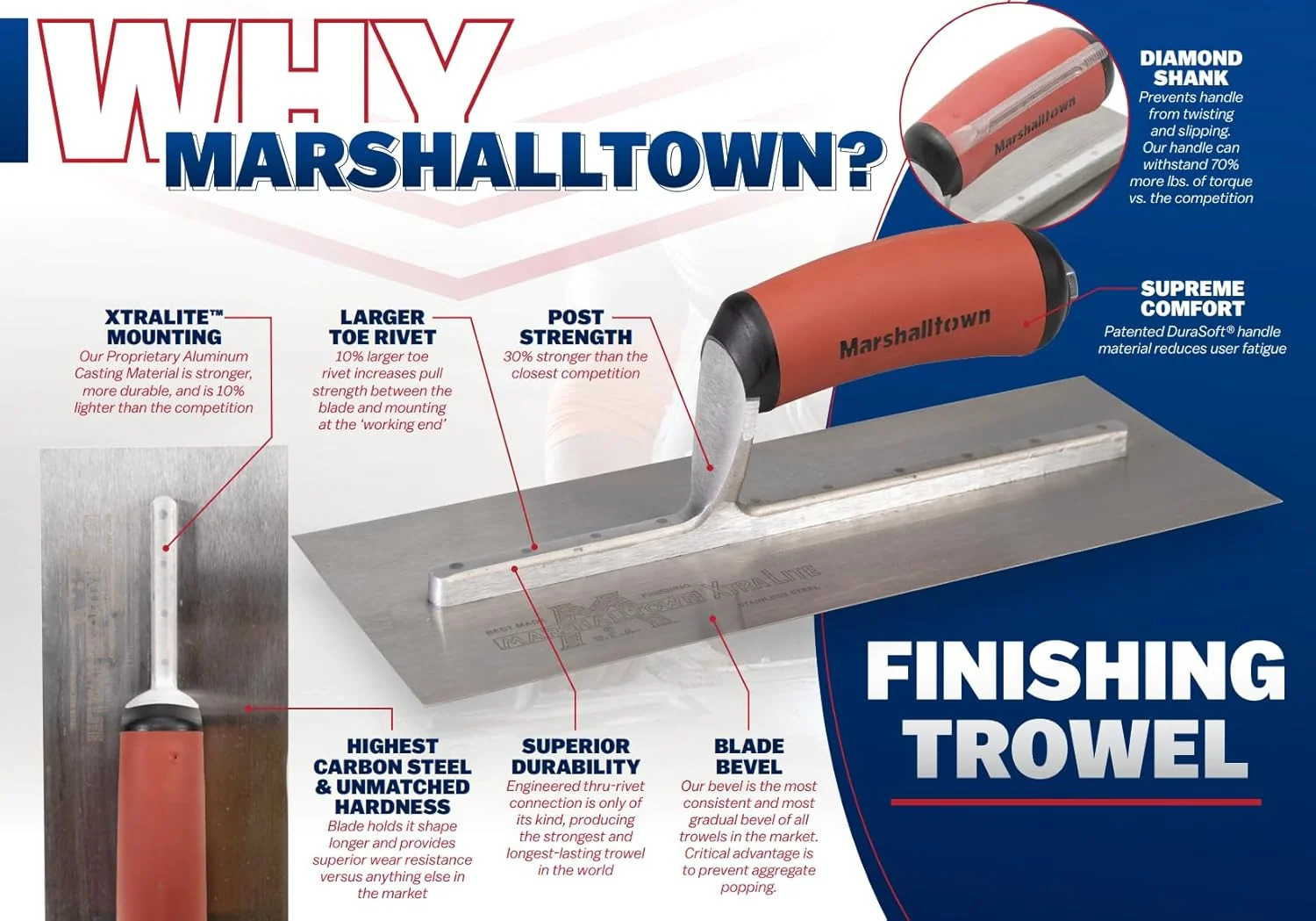Marshalltown Golden Stainless Steel Finishing Trowel - Image 3