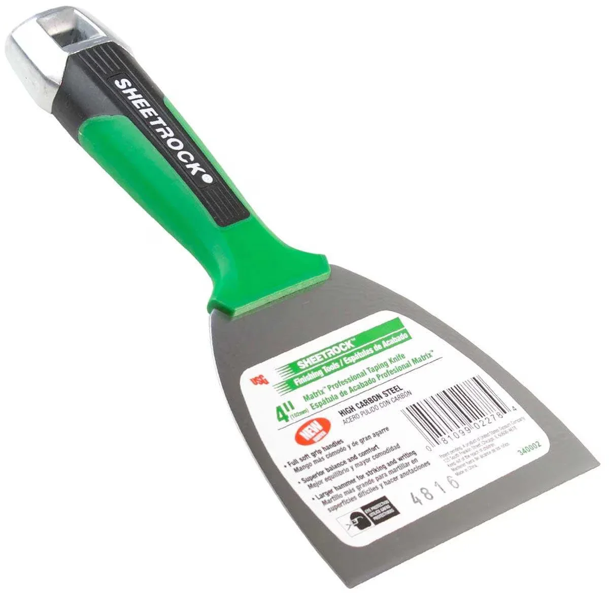 USG Sheetrock Matrix Blue Carbon & High Carbon Steel Taping Knife Set with Mud Pan - Image 3