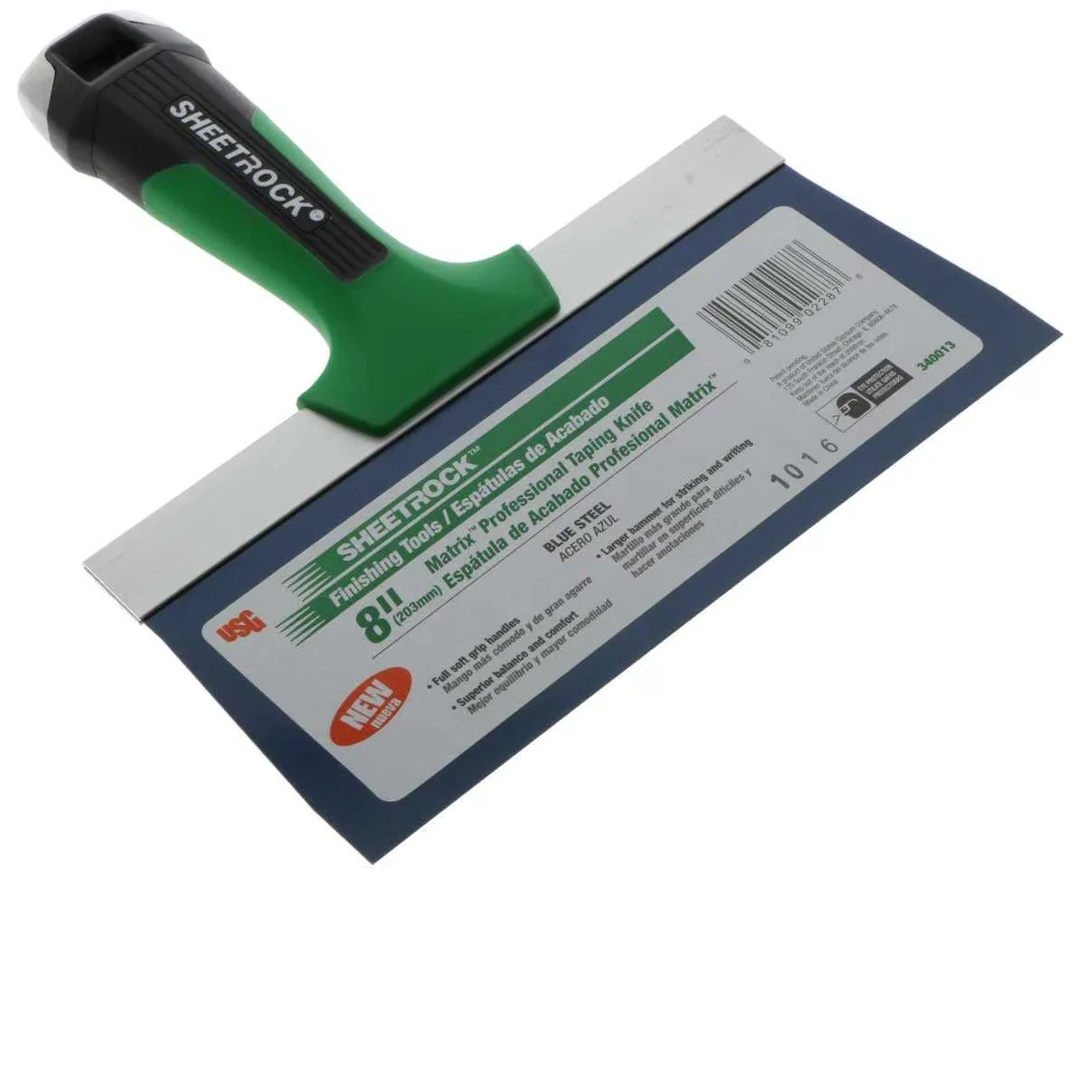 USG Sheetrock Matrix Blue Carbon & High Carbon Steel Taping Knife Set with Mud Pan - Image 6